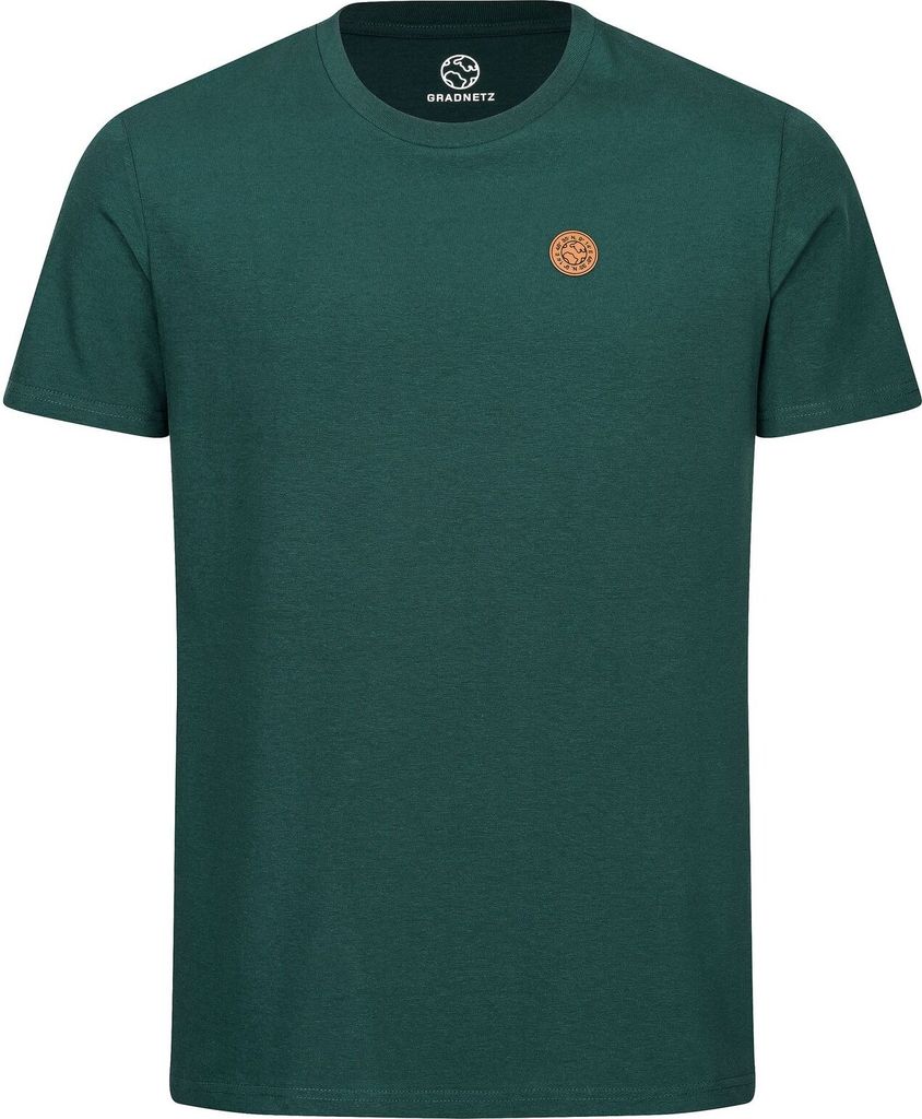 T-Shirt uni aus 100% Biobaumwolle mit Lederpatch fair produziert der Marke GRADNETZ