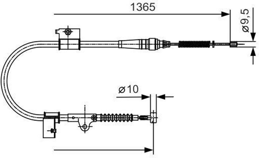 BOSCH 1 987 482 048 - OE 36531 0X800 Handbremsseil für Terrano II (R20)
