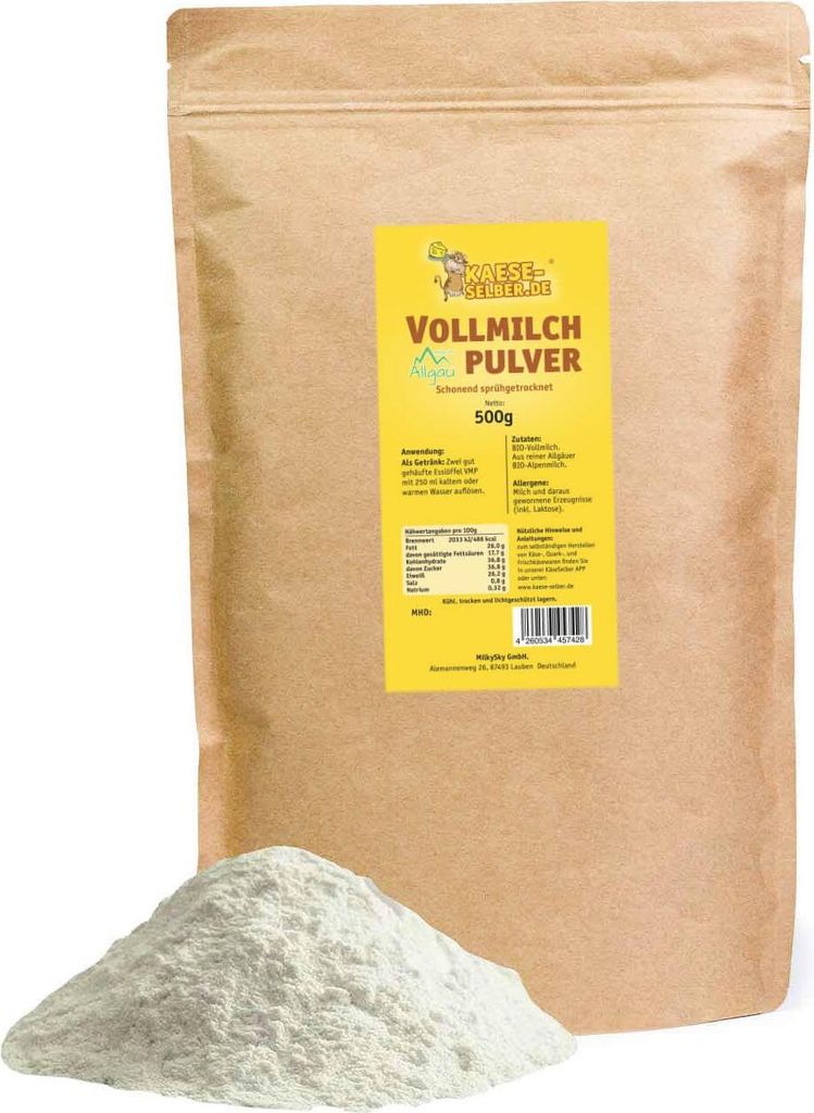 Vollmilchpulver 500 g  - aus reiner Allgäuer Alpenmilch Produktbild 