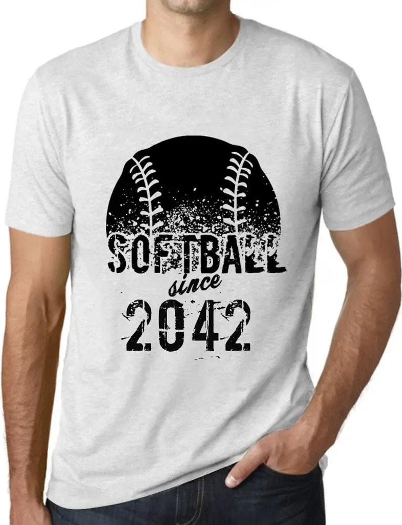 Herren Grafik T-Shirt Softball seit 2042 – Softball Since 2042 – Öko-Verantwortlich Vintage Jahrgang Kurzarm Lustige Druck Geburtstag Geschenk...