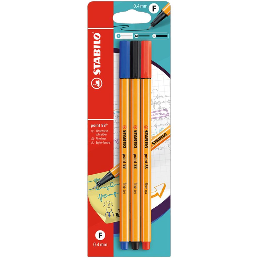 Stabilo - Fineliner dot 88/3 f Ass 3pz | Blow one 3 pezzi Immagine del prodotto 