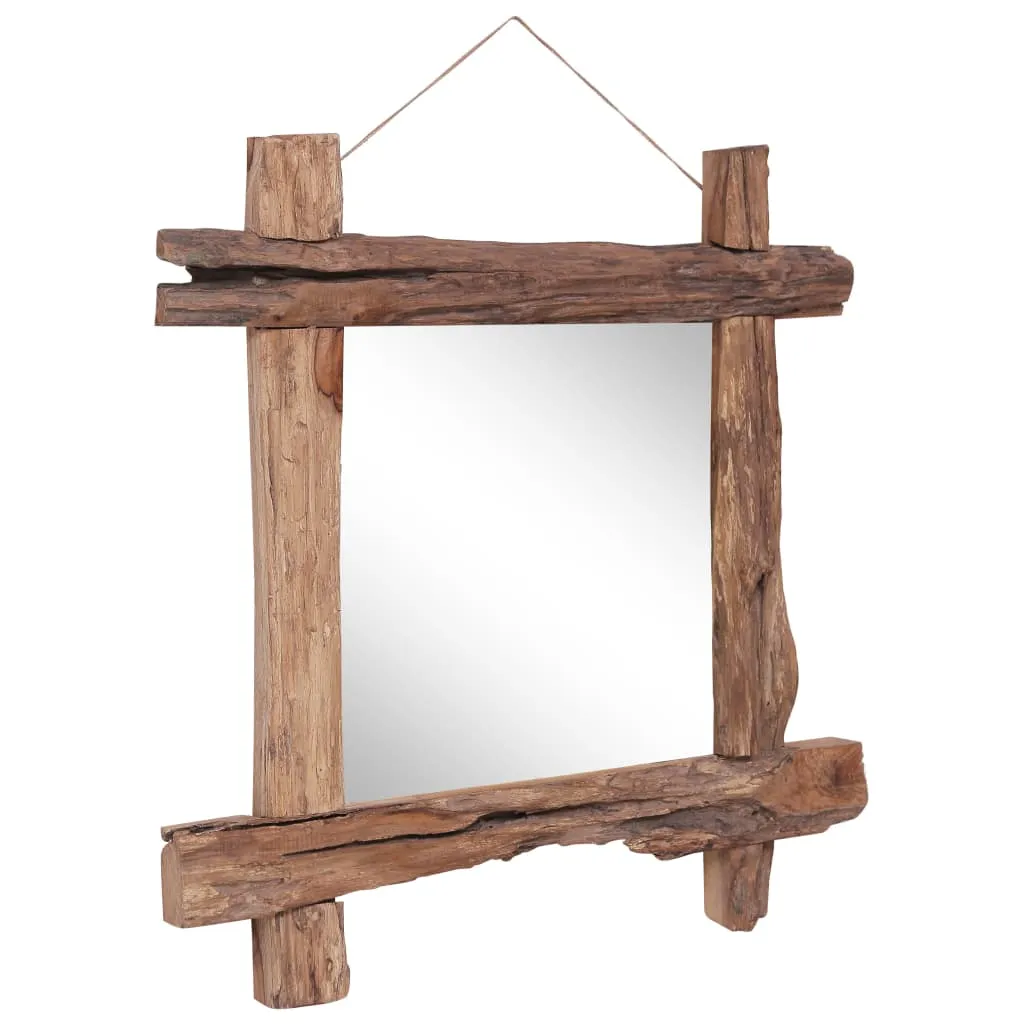 Miroir bois massif 70x70 cm vidaXL - Solution déco murale authentique - 7