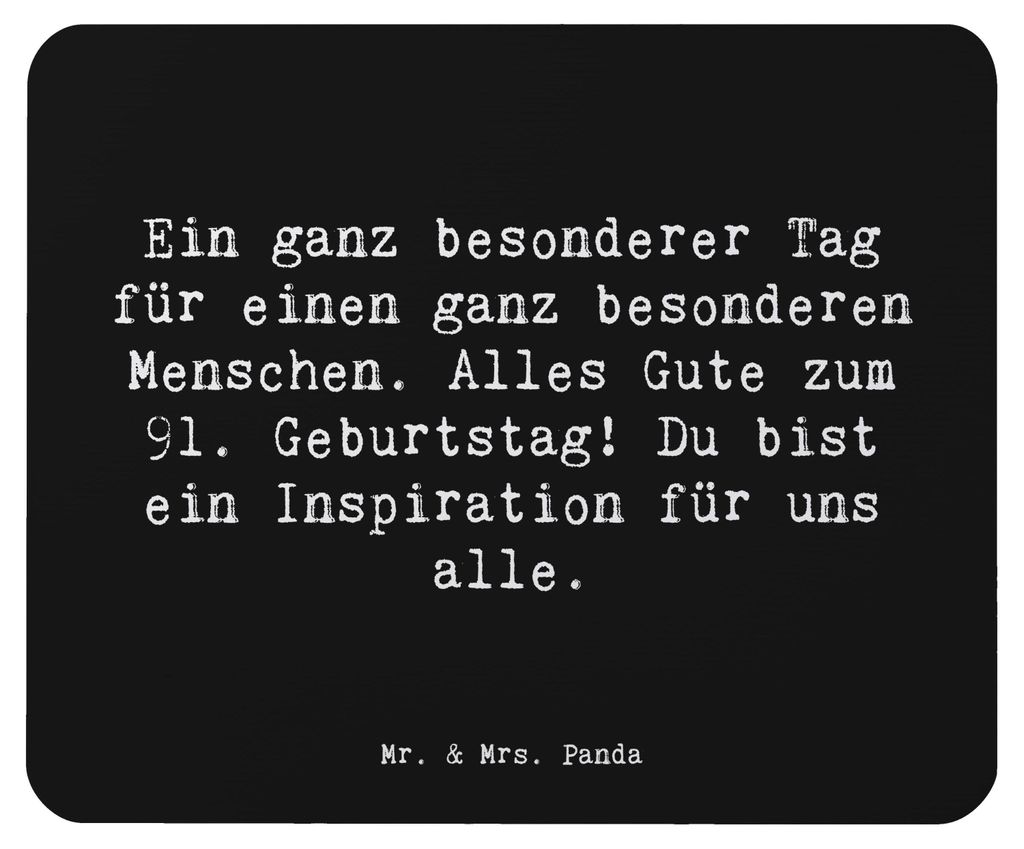 Mr. & Mrs. Panda Mouse Pad Spruch 91. Geburtstag - Schwarz - Geschenk, Alter, besondere Geburtstagsgeschenke, besonderer Mensch, computer mauspad, ...
