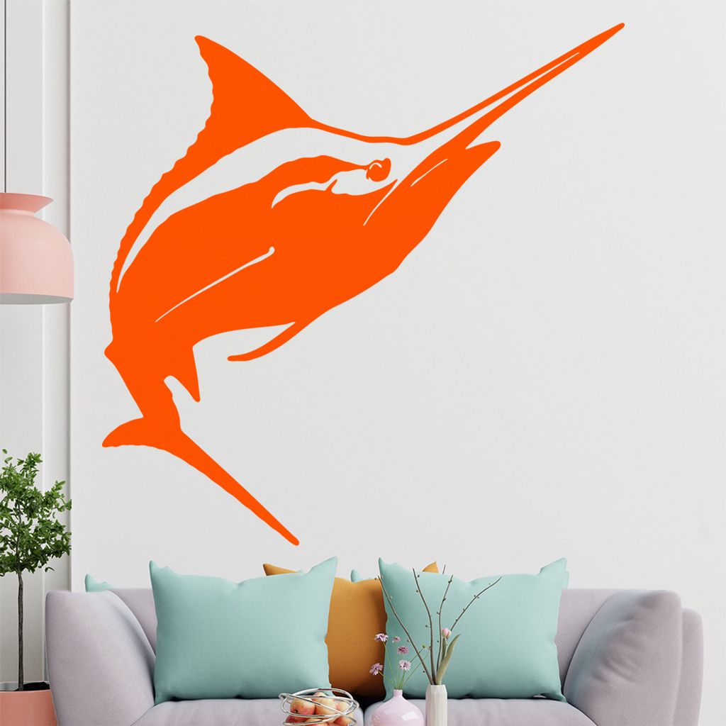 hauptsachebeklebt KIWISTAR Schwertfisch - Spitz Schwert Meer Wandtattoo in 6 Größen - Wandaufkleber Wall Sticker - Dekoration, Küche, Wohnzimmer...