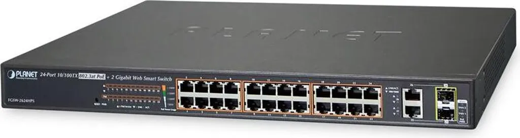 Switch PoE Web Smart 24 Ports PLANET FGSW-2624HPS Rackable pour Entreprise