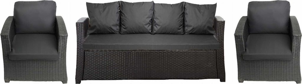 Coussins de jardin pour meubles en polyrattan 5-6 places Image du produit 
