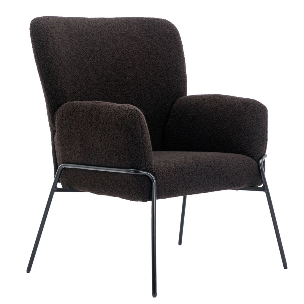 SVITA FREIA Loungesessel modern mit Armlehne Cocktailsessel Polsterstuhl Schwarz