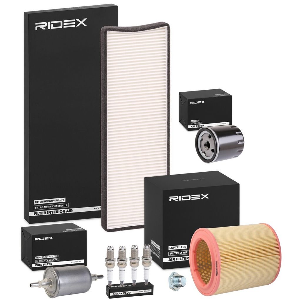 RIDEX Inspektionspaket Filterset passend für PEUGEOT 306 Schrägheck (7A, 7C, N3, N5) 306 Cabriolet (7D, N3, N5) 306 (7B, N3, N5)