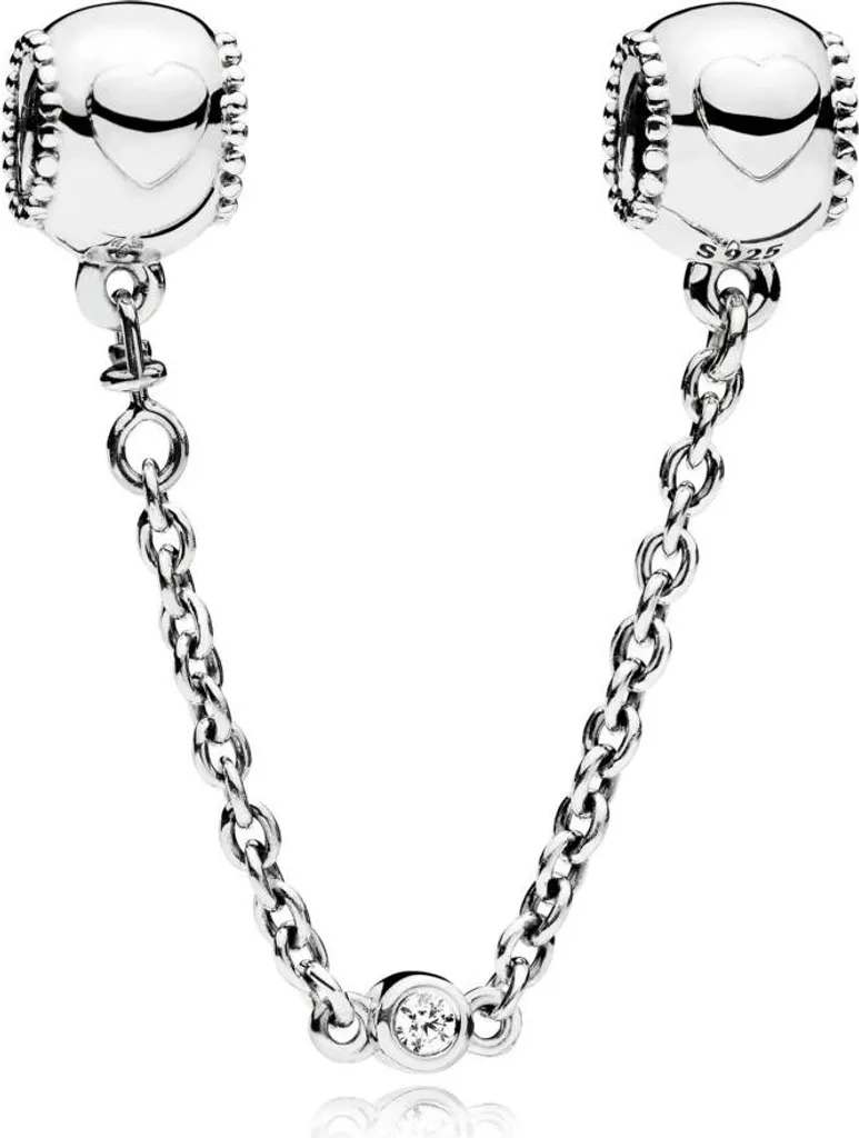 Collier Chaîne à Maillons Cœurs Pandora en Argent Massif Modèle Cuori