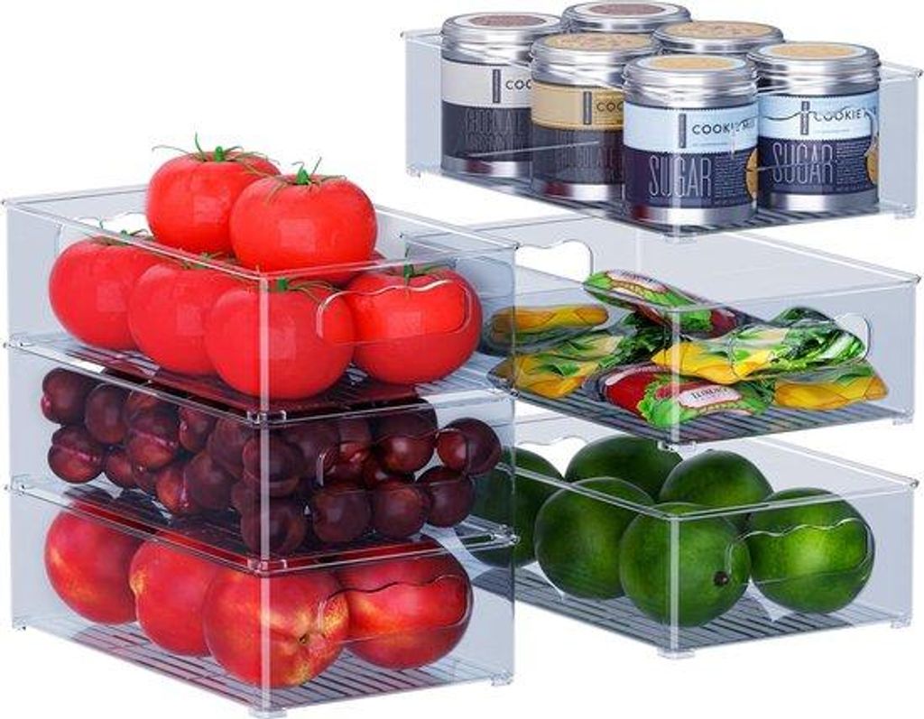 Kühlschrankorganizer Set 6-teilig BPA-frei Blaugrau