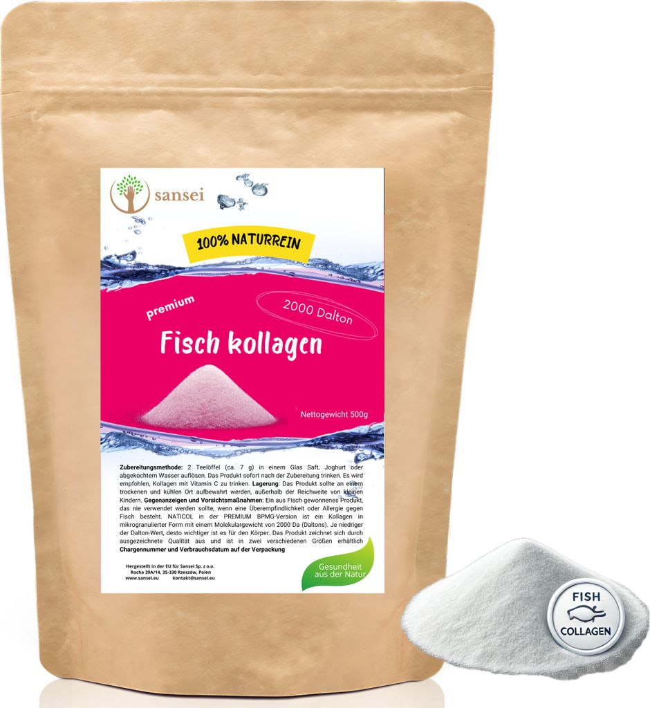 SANSEI Kolagen rybi w proszku Kolagen PREMIUM 2000 Dalton - Zdjęcie produktu 1