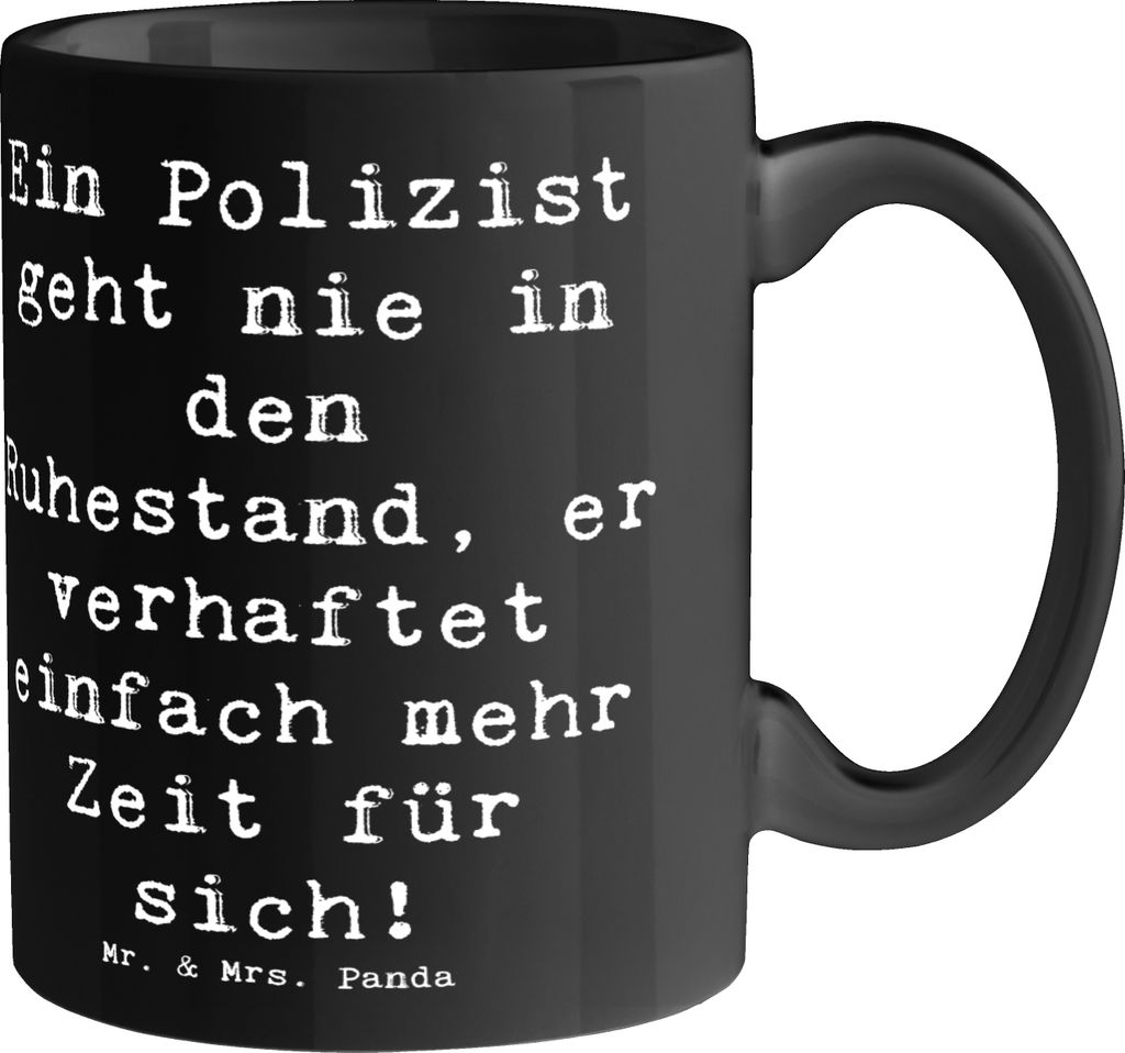 Mr. & Mrs. Panda Becher Spruch Polizist Ruhestand - Schwarz - Geschenk, Bürotasse, Anerkennung, Gemeinschaft, Polizei, Berufe, Geschenke mit Herz,...