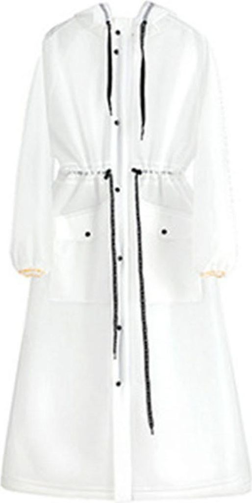 Regenmantel mit Kapuze, wasserdicht, lange Regenjacke mit Kordelzug, wiederverwendbar, für Herren und Damen, regenfest, tragbar, für Outdoor, Wan...