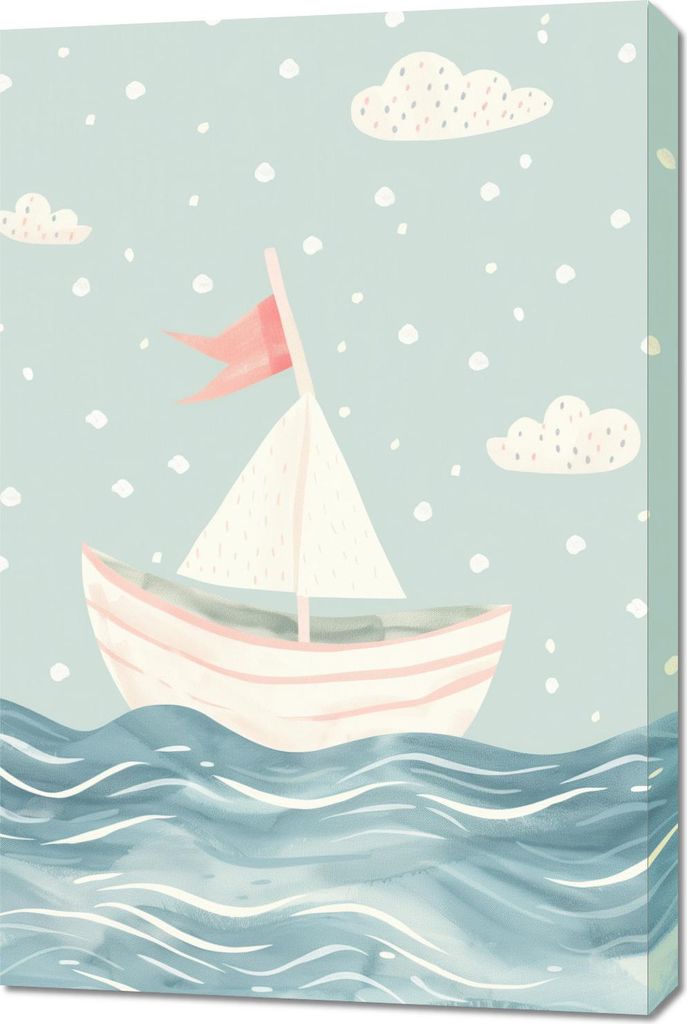 Bild 60x90cm Muster für Kinder, Mädchen und Jungen - Schiff