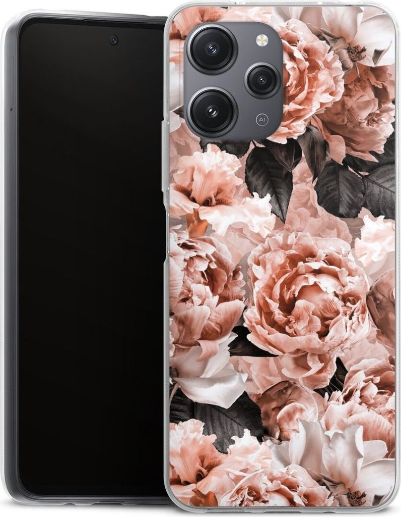 DeinDesign Handyhülle für Xiaomi Redmi 12 Silikon Hülle Case Smartphone Schutzhülle Blume Rose Vintage