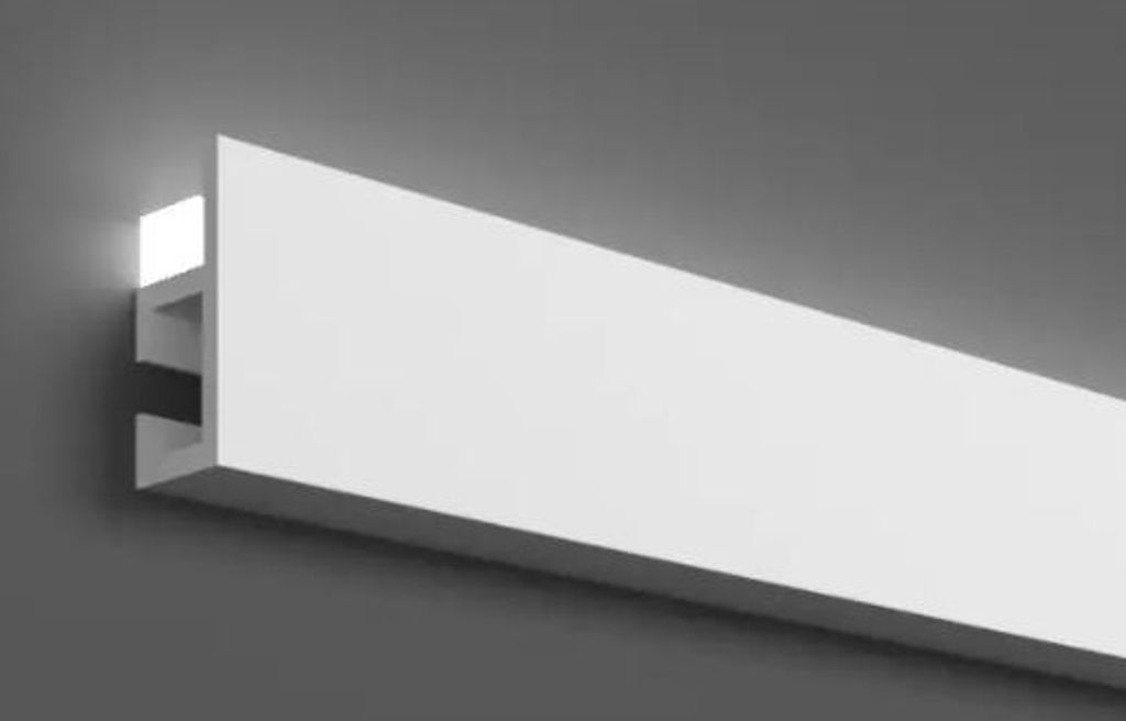 PROVISTON | Zierleiste | 48 x 22 x 2000 mm | Polymer | Weiß | Hochwertig | Stuckleiste | Modern | Robust | Langlebig | Stoßfest | 30 Meter
