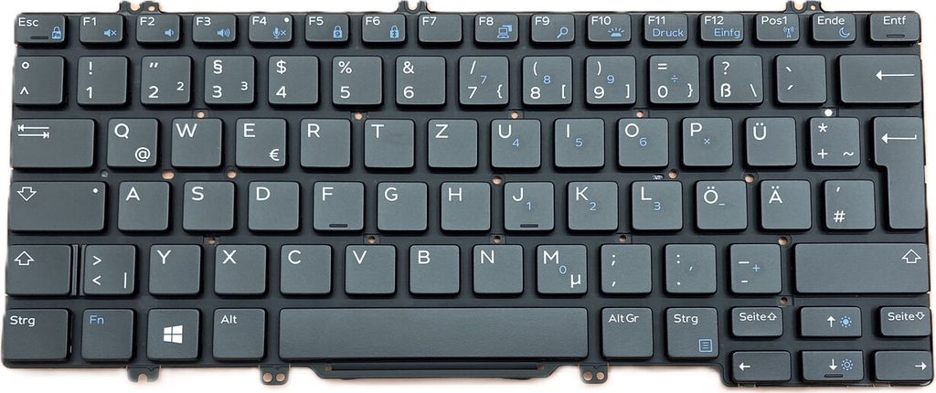 DEUTSCHE - Tastatur Keyboard mit Beleuchtung kompatibel für Dell Latitude 13 7390-P41XT