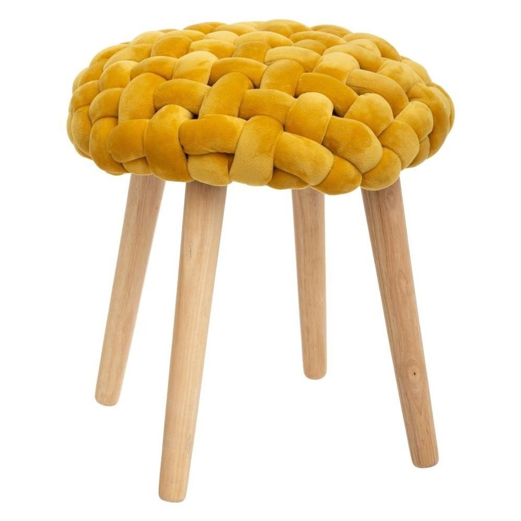 Stolička Cosy s kostkovaným sedadlem, 43 cm, žlutá Obrázek produktu 