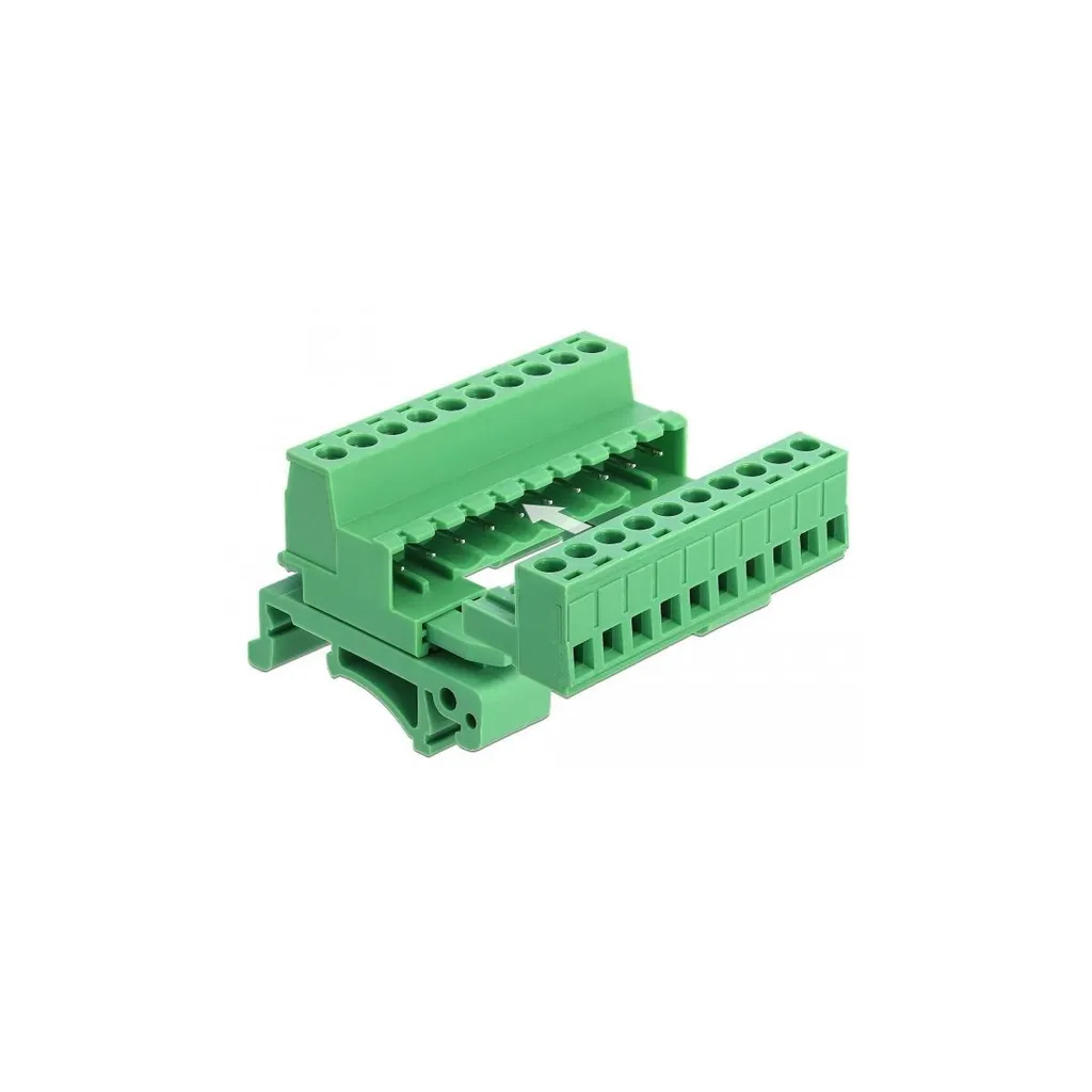 Morsettiera Delock 10 Pin per Guida DIN - Angolata 5.08mm - DIY Pro