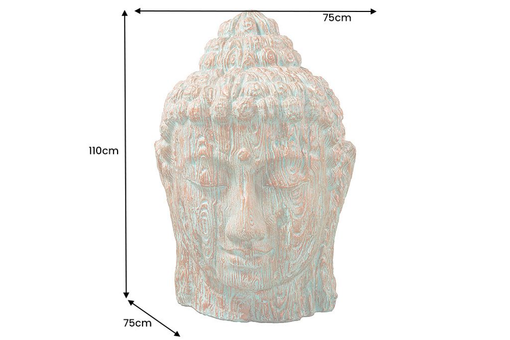 riess-ambiente Imposanter XXL Kopf BUDDHA 110cm kupfer grün Produktbild 8