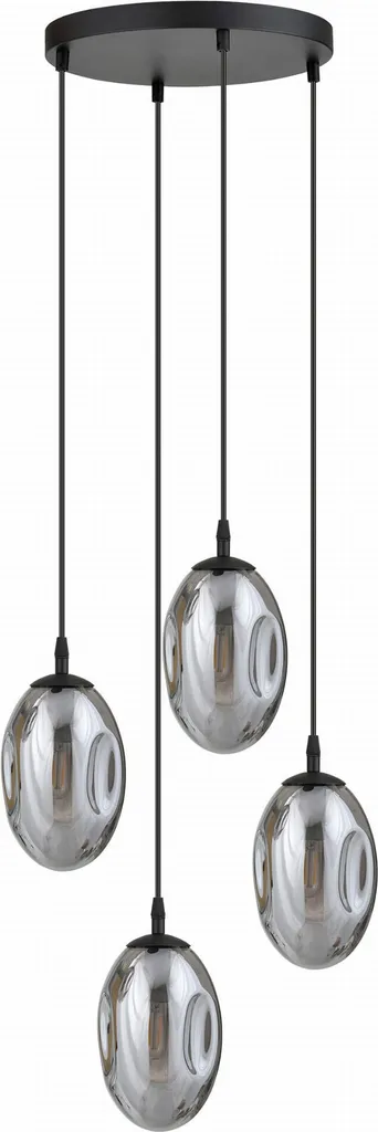 Plafonnier Lustre Moderne ASTRAL 4 Lumières Graphite Emibig 1266/4PREM