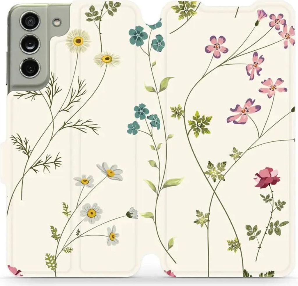Handyhülle mit klappe für Galaxy S21 FE, Mobiwear Book, Feldblumen