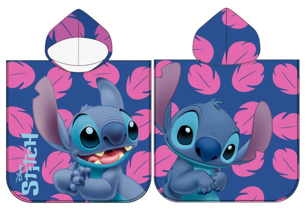 Kinder Badeponcho Disney Stitch Kapuzenhandtuch Badetuch 100% Baumwolle 55x110cm