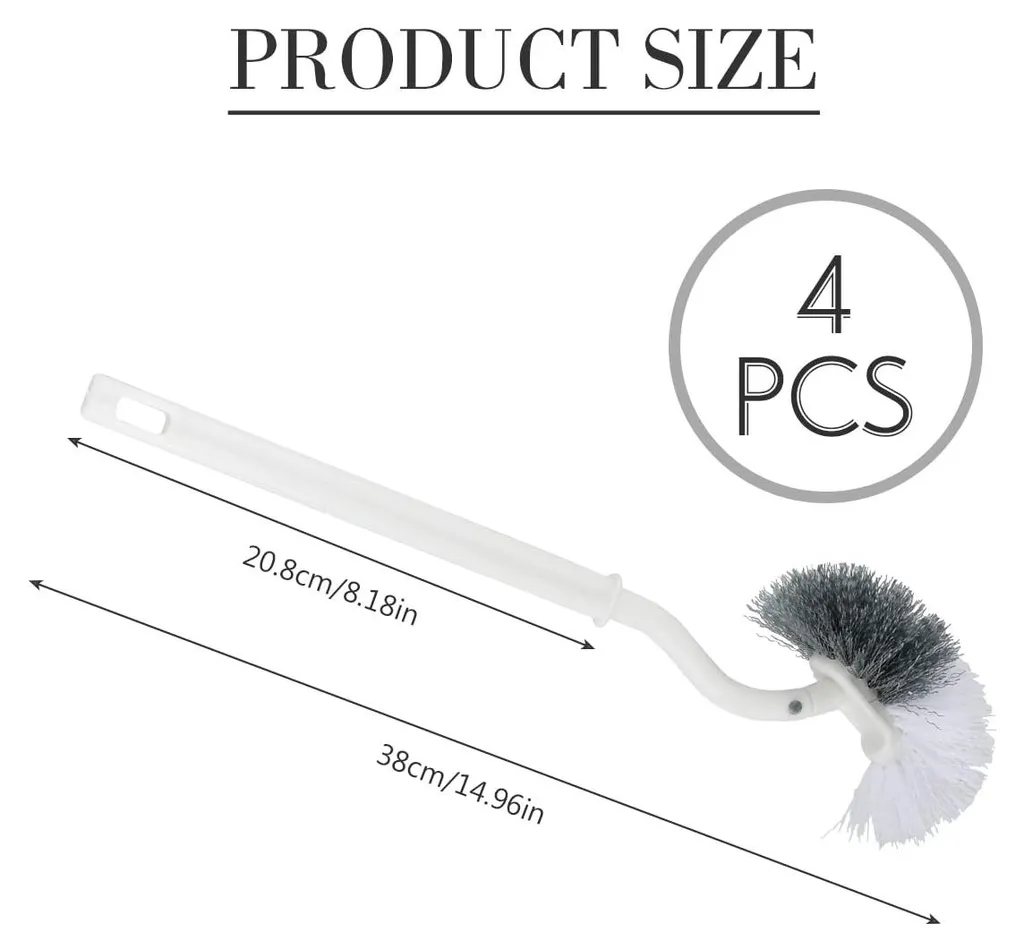 Brosse de WC courbée pour rebords et coins difficiles, pack de 4 unités - 2