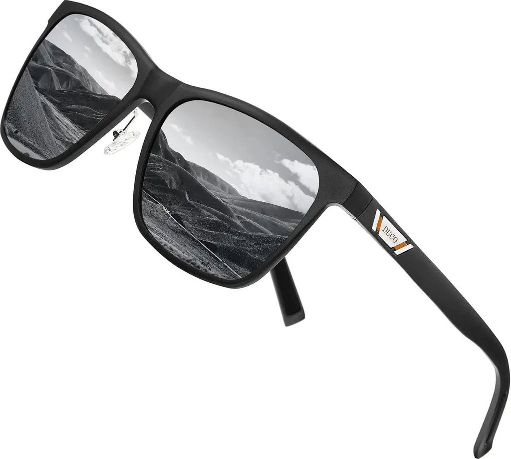 Lunettes de soleil polarisées pour homme avec monture en métal vintage