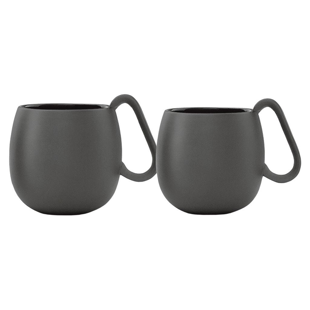 VIVA Scandinavia Teebecher Nina Porzellan 250 ml, schwarz (2 Stück)