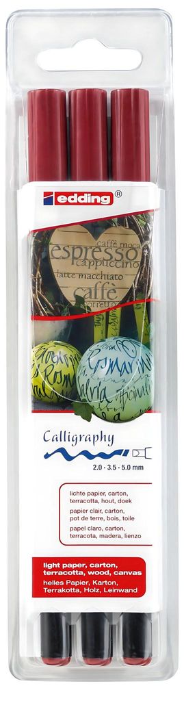 edding Kalligraphiestift 1255 karmesin 3 Stück