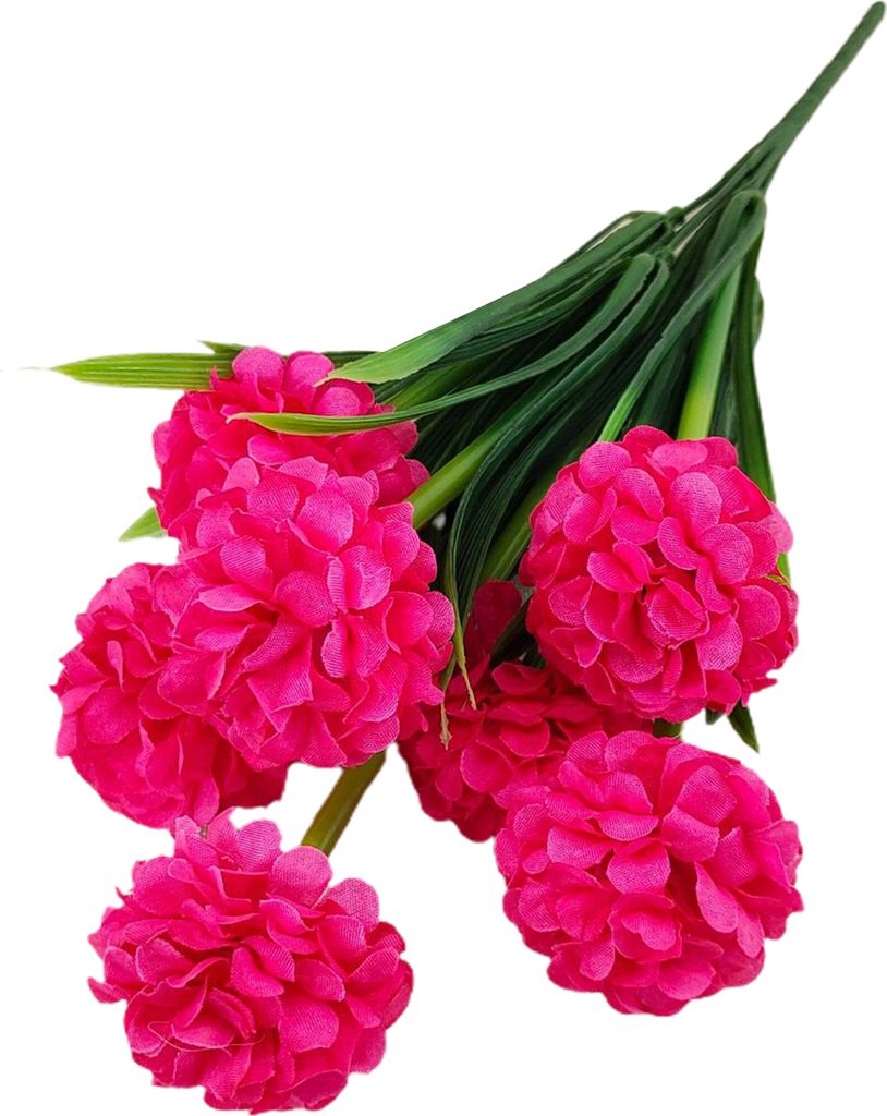 1 Branch Faux Blumblumen No-watering frisch wecker 7 Köpfe Indoor Outdoor Elegante gefälschte Hortensie Blumenpartydekoration-Rosenrot