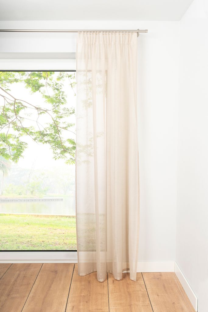 Schlaufenschal Soft Blickdicht Gardinen Vorhänge 1er Set Farbe: Sand, Größe: 135x245 cm