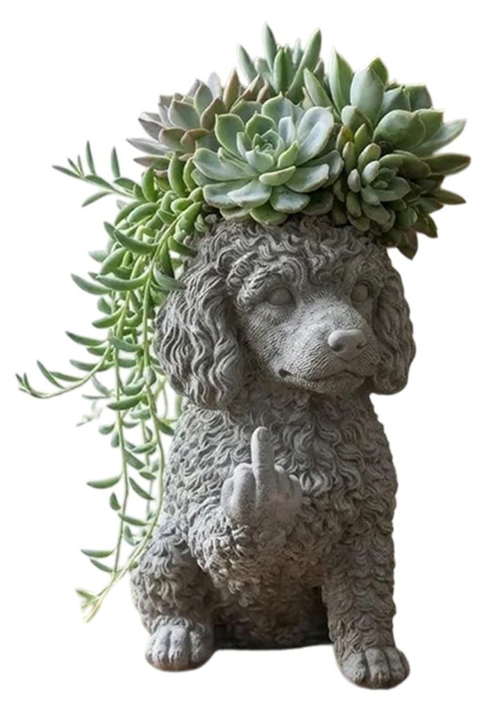 Bulldog-Blumentopf – Kreativer Deko-Pflanztopf mit einzigartigem Design – Blickfang für Garten, drinnen und draußen – Neuheit unter den Blu...