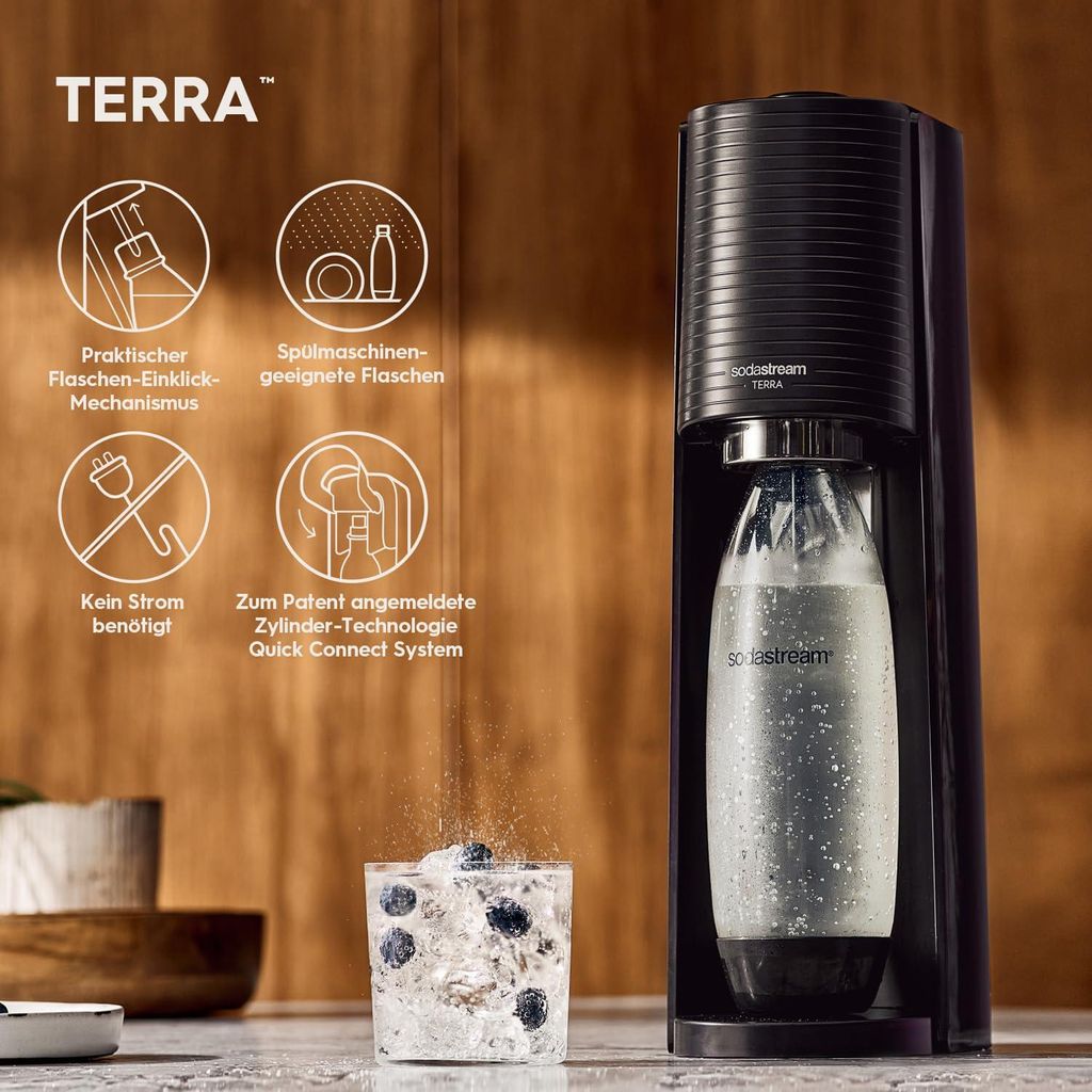 SodaStream Terra Vorteilspack Schwarz inkl. 3 Flaschen