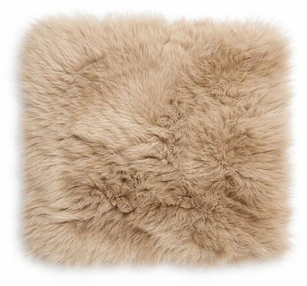Vegane Fell Sitzauflagen 40x40 cm – Weich, Waschbar, Kissen, Taupe
