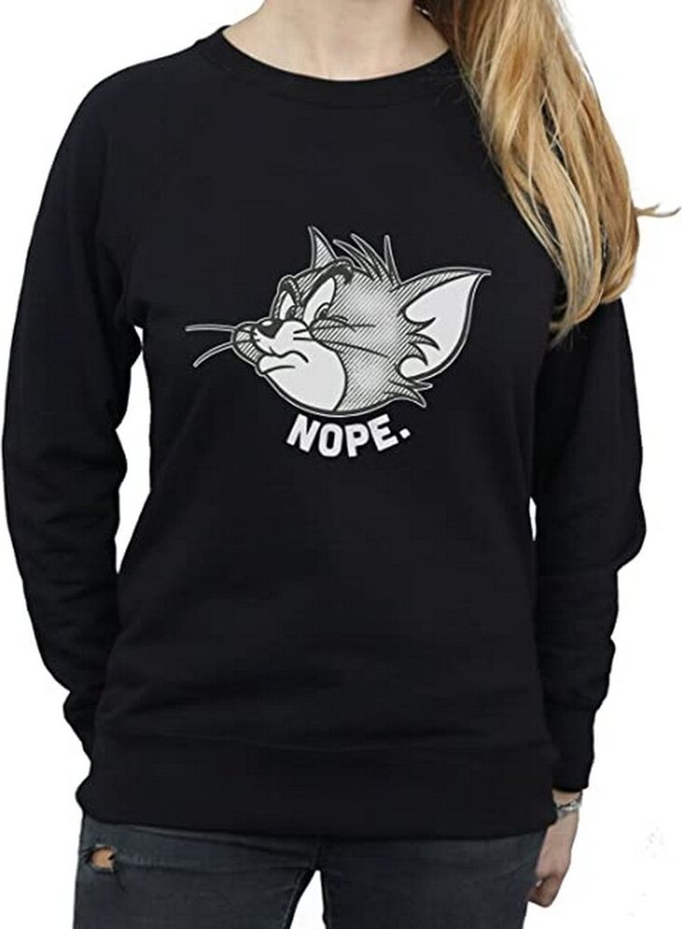 Tom and Jerry - "Nope" Sweatshirt für Damen BI1825 (M) (Schwarz)