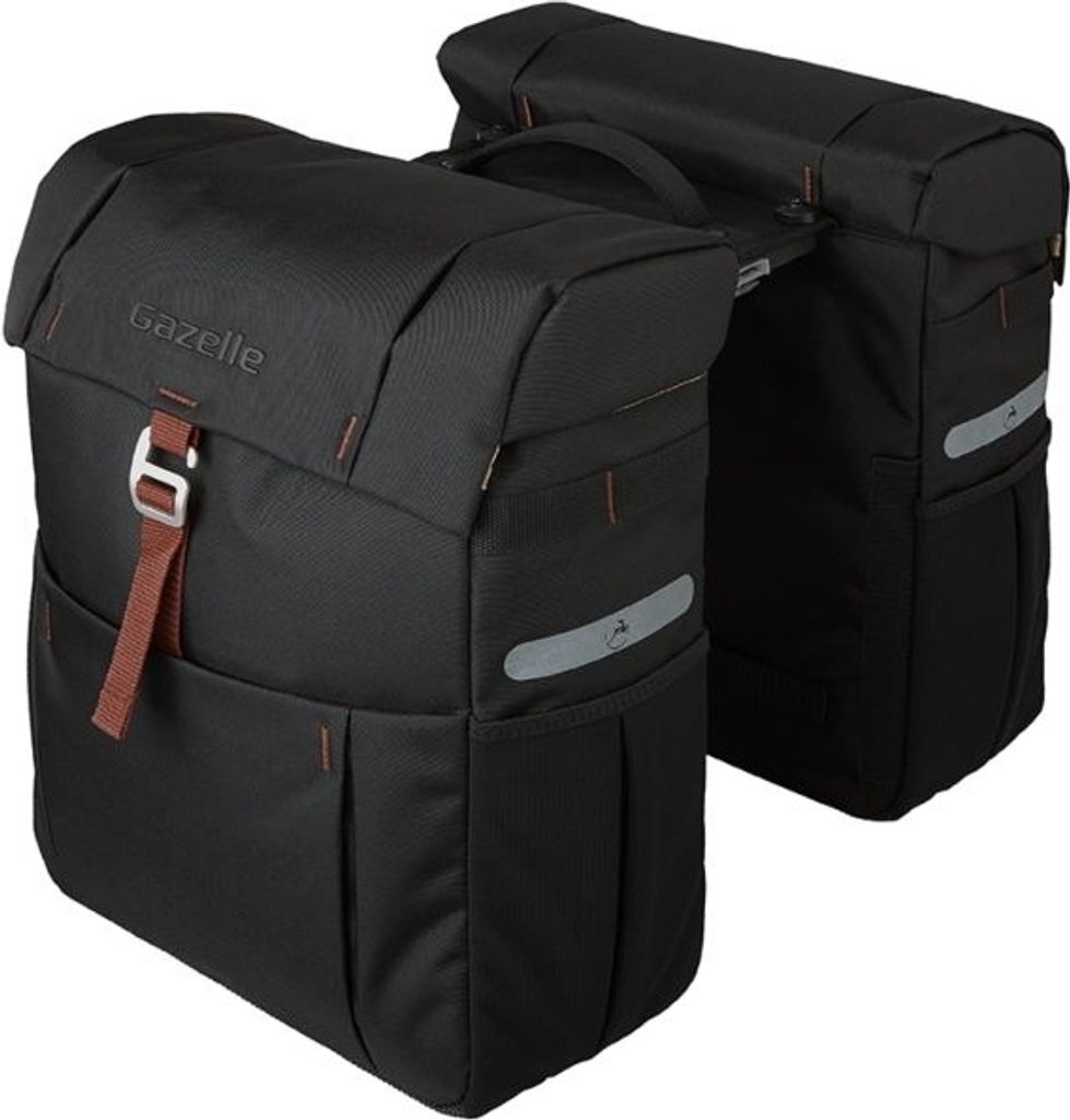 Doppelpacktasche Gazelle mit MIK Adapter 37 Liter 31 x 40 x 15 (2x) - Schwarz/Braun