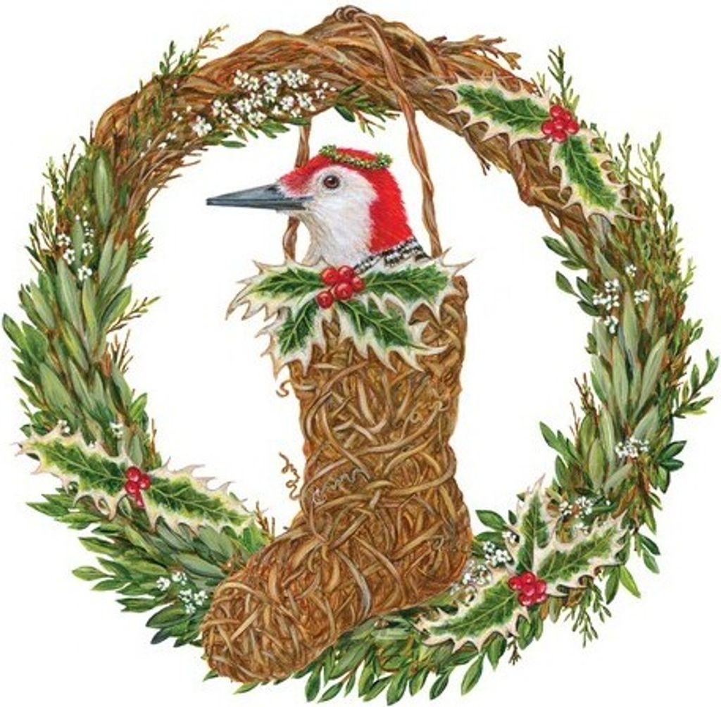 RP 20 Servietten Claudette - Vogel im geflochtenen Strumpf 33x33cm