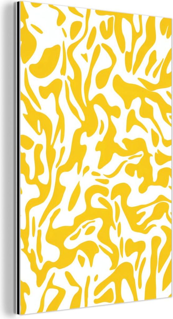 MuchoWow Wanddekoration Metall Metallbild Wandkunst 80x120 cm Formen - Weiß - Abstrakt MuchoWow Aluminium Gemälde - Bilder
