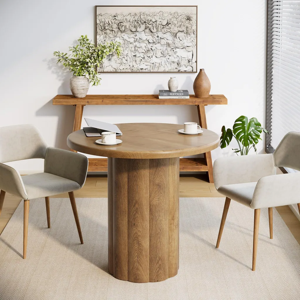 Bureau Rond 80 cm Stable et Compact - Fini les Réunions Encombrées !