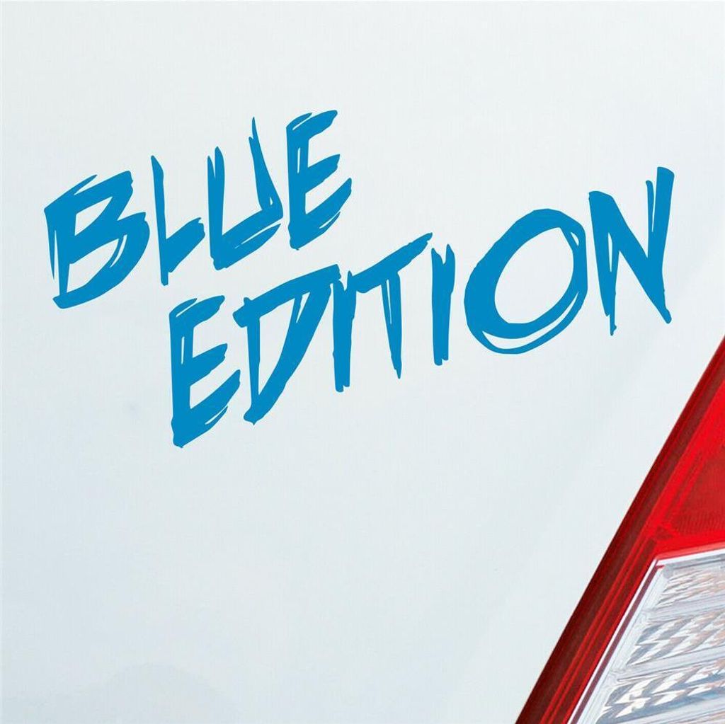 Auto Aufkleber Blue Edition Auto Car Tuning Motorrad 15x7 cm Hellblau Sticker Heckscheibenaufkleber