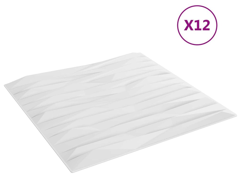 vidaXL Wandpaneele 12 pcs Weiß Stein 50 x 50 cm XPS Schaum