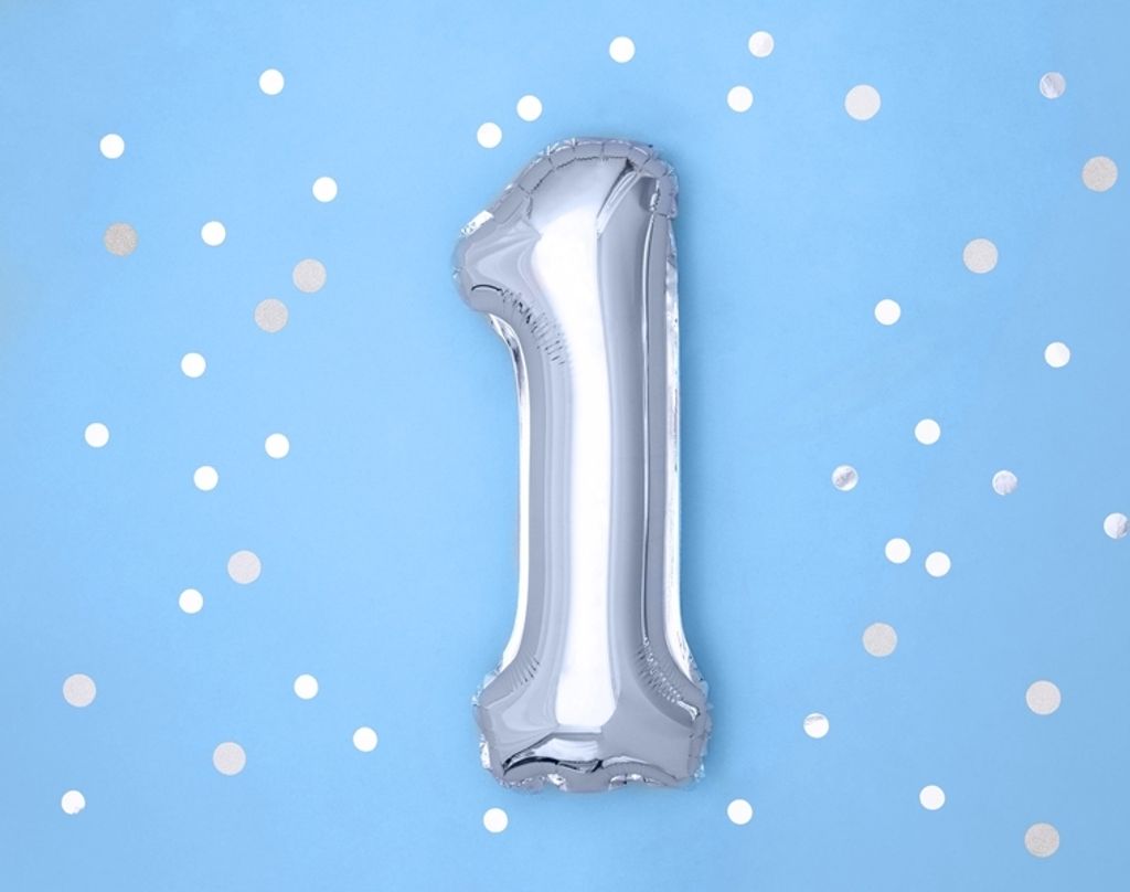 Palloncino in foil numerico SILVER 35 cm - 1 ( NON Immagine del prodotto 