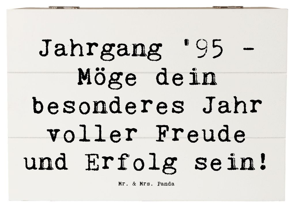 Mr. & Mrs. Panda Geschenkbox Spruch 1995 Geburtstag 22 x 15 cm - Weiß - Geschenk, Box, Happy Birthday, Erinnerungen, Glückwunsch, Geburtstagsgesc...
