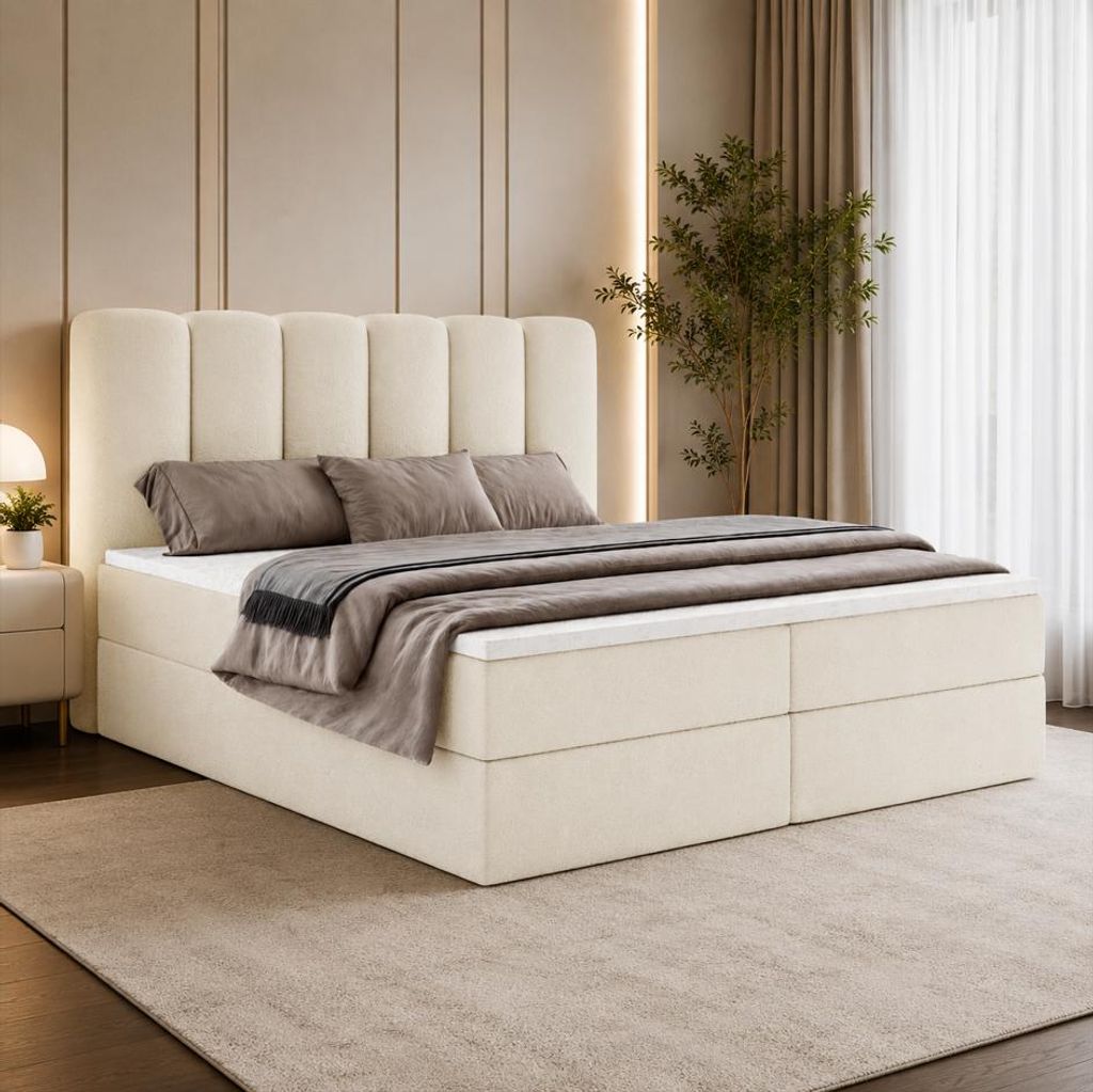 Boxspringbett NOLARO 140x200 cm Komplett-Set mit Produktbild 