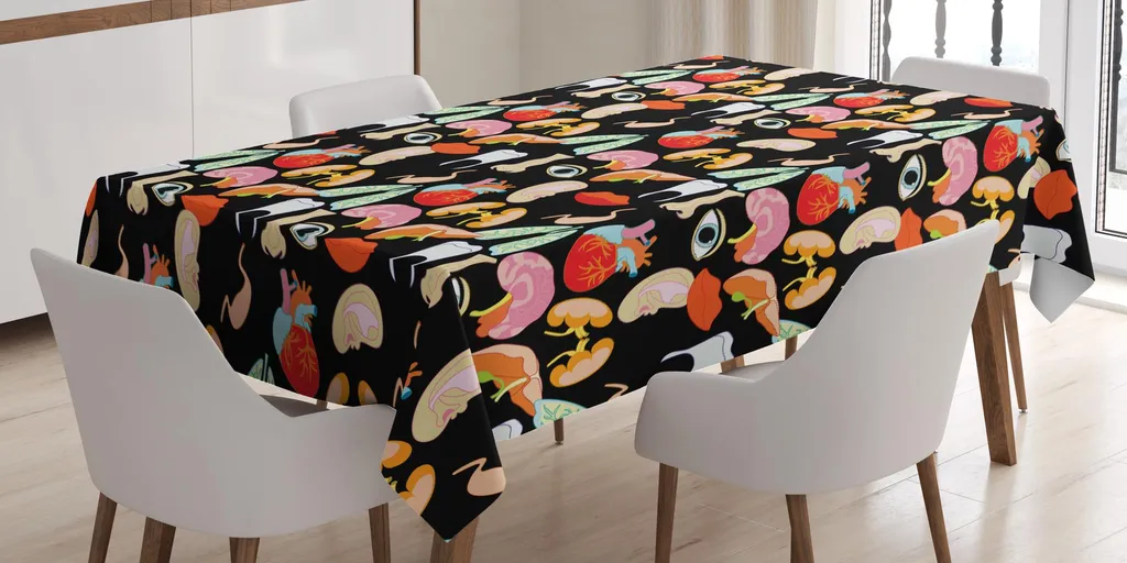 Tovaglia Multicolore Anatomia Cuore Cervello 140x200 ABAKUHAUS