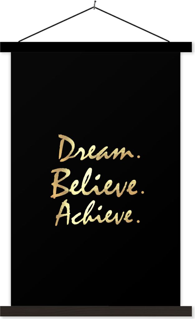 MuchoWow® Textilposter Zitat - Traum - Schwarz - Gold Produktbild 
