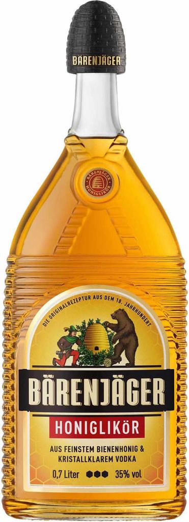 Bärenjäger Honig Likör mit Bienenhonig und kristallklarem Vodka 700ml