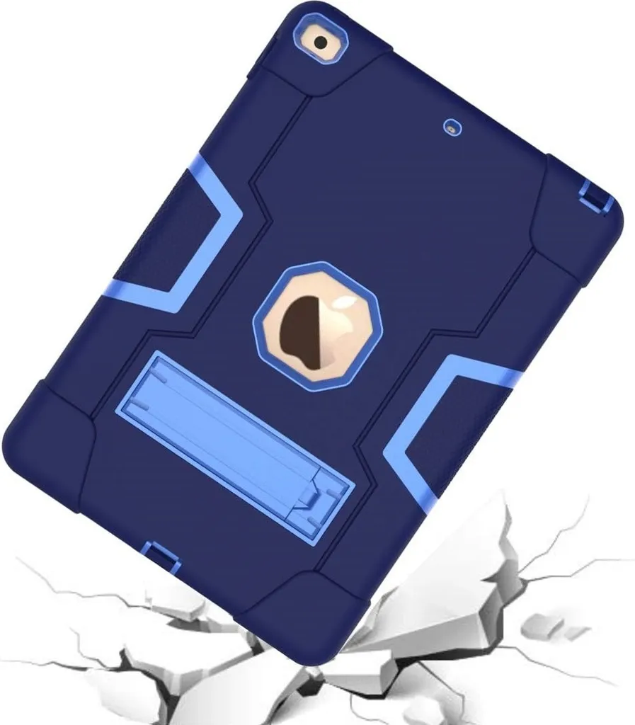 Coque iPad 9.7 pouces blindée bleue avec béquille de support intégrée - 4